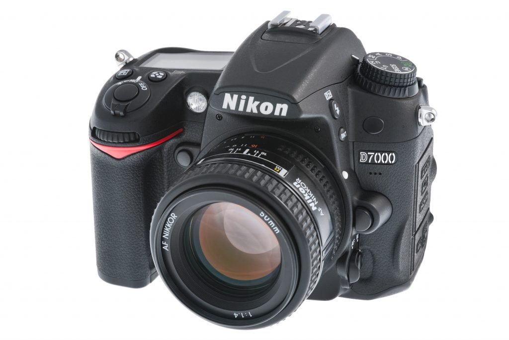 Nikon D7000 DSLR camera with a 50mm/1.4 AF NIKKOR lens.