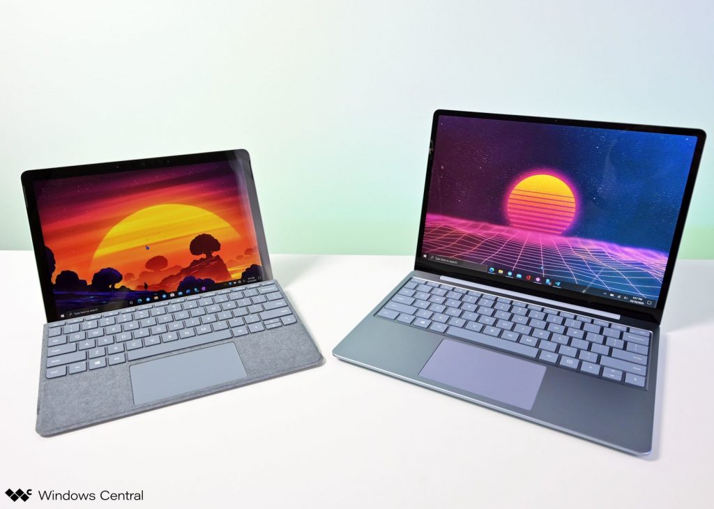 Surface Go 2 (trái) vs. Surface Laptop Go / Ảnh: Daniel Rubino / Windows Central