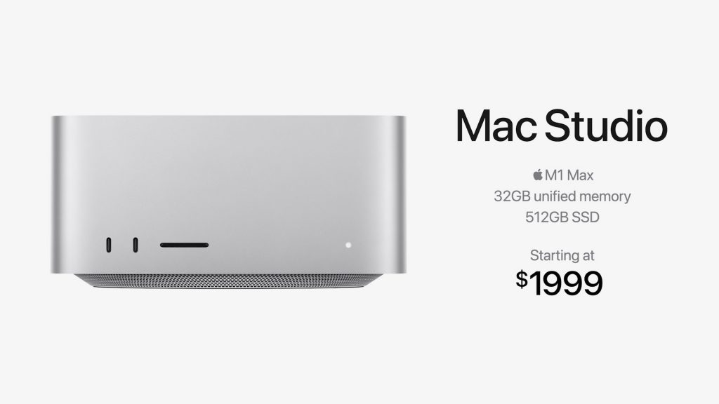 The base M1 Max Mac Studio starts at $1,999. It includes 32GB of RAM and 512GB of internal SSD storage. 