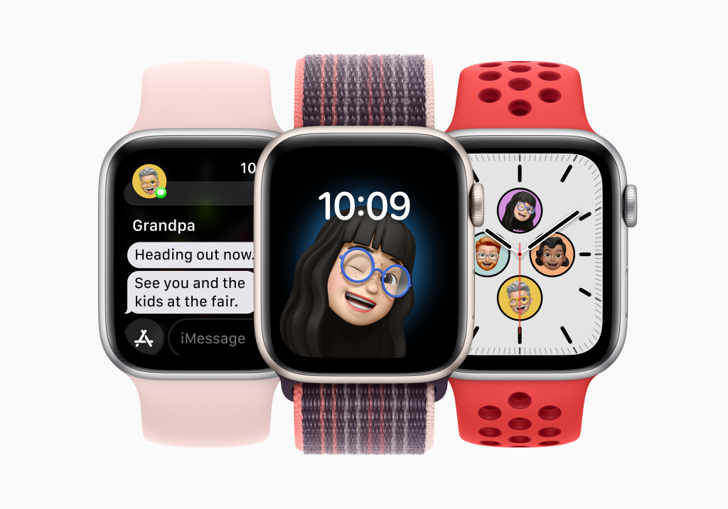 Apple Watch SE (2022) là dòng cơ bản mới nhất, bên cạnh Apple Watch Series 8 và Watch Ultra cao cấp dần. Ảnh: Apple 