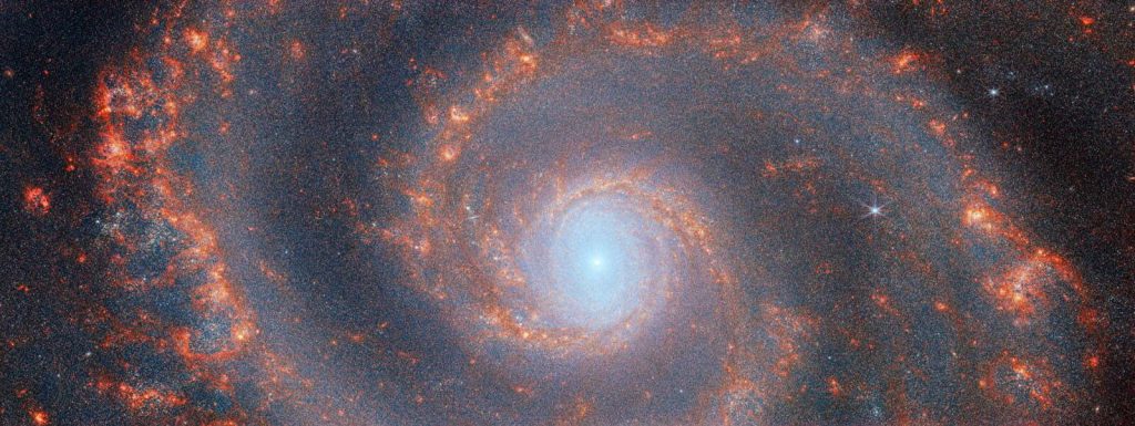 M51 được nhìn thấy bởi NIRCam | Credit: ESA/Webb, NASA & CSA, A. Adamo (Đại học Stockholm) và đội FEAST JWST team