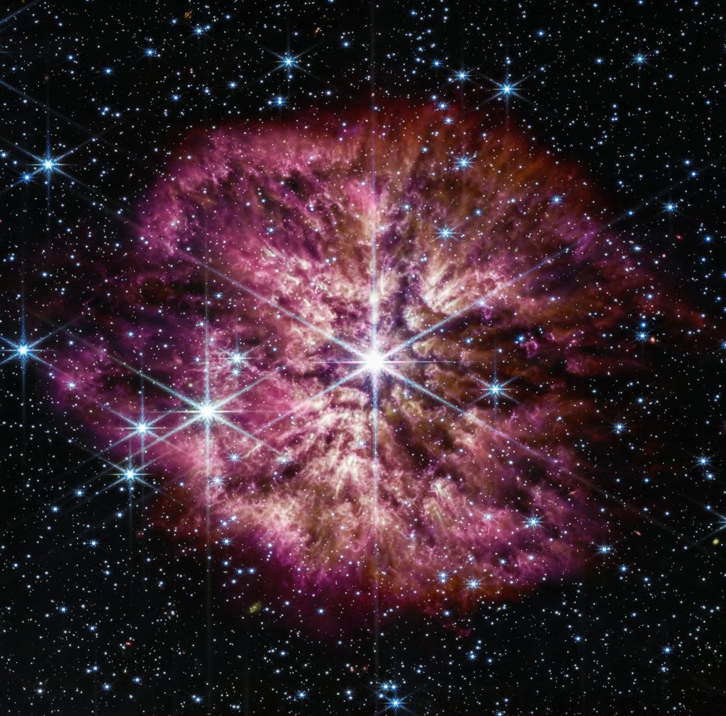 Ngôi sao Wolf-Rayet WR 124 | Credit: NASA, ESA, CSA, STScI, đội ngũ sản xuất Webb ERO