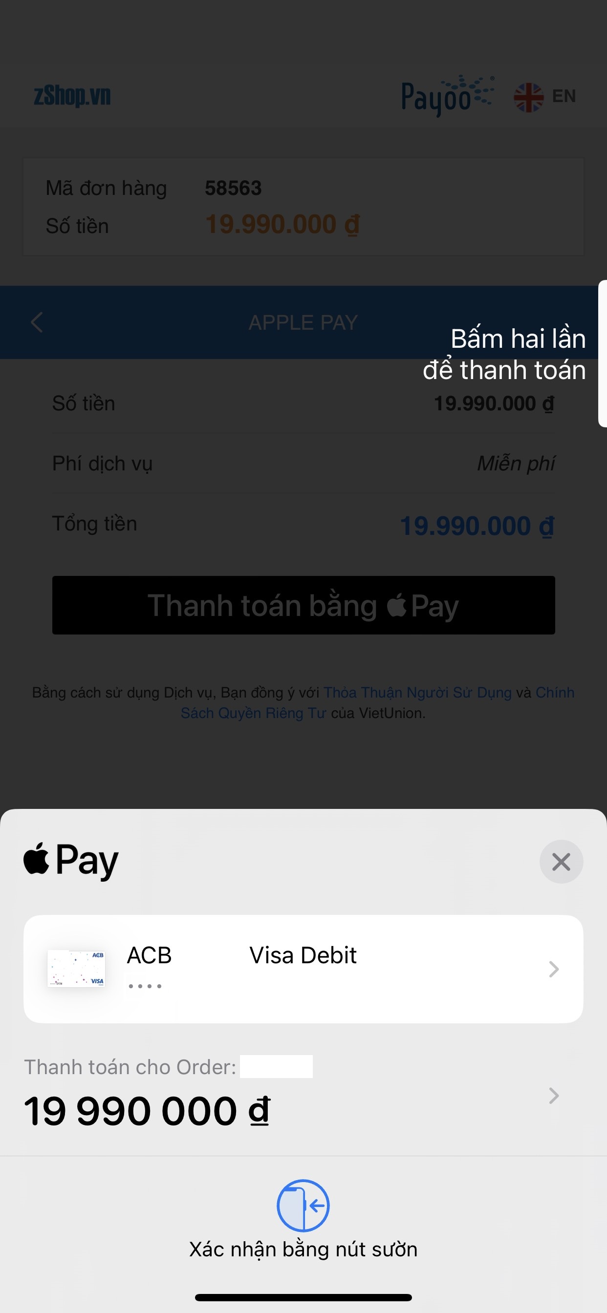 Hướng dẫn Apple Pay Bước 5.1 zShop