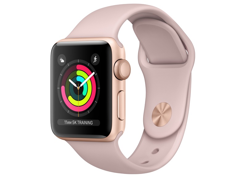 Apple Watch Series 3 38mm Gold Aluminum Case with Pink Sand Sport Band (GPS) h9
