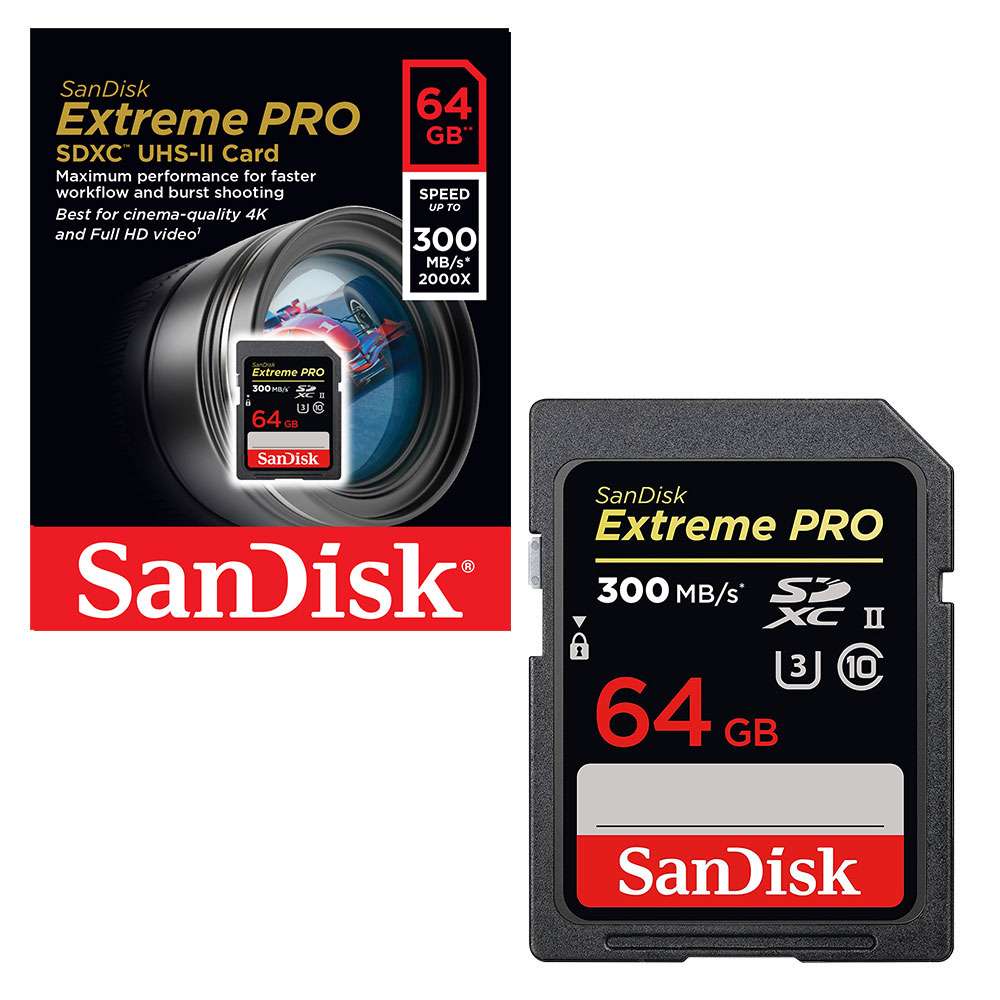 Thẻ nhớ SDXC SanDisk Extreme Pro UHS-II U3 64GB 300MB/s