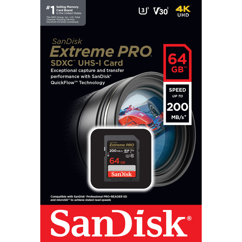 Thẻ nhớ SDXC SanDisk Extreme Pro UHS-I 64GB 200MB/s