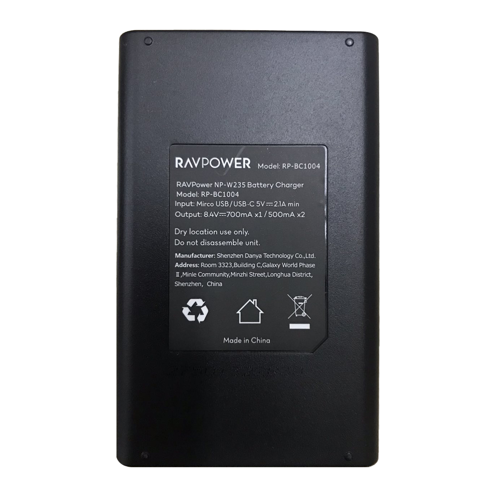 Bộ sạc kèm 2 pin RAVPower RP-BC1004 dùng cho Fujifilm NP-W235