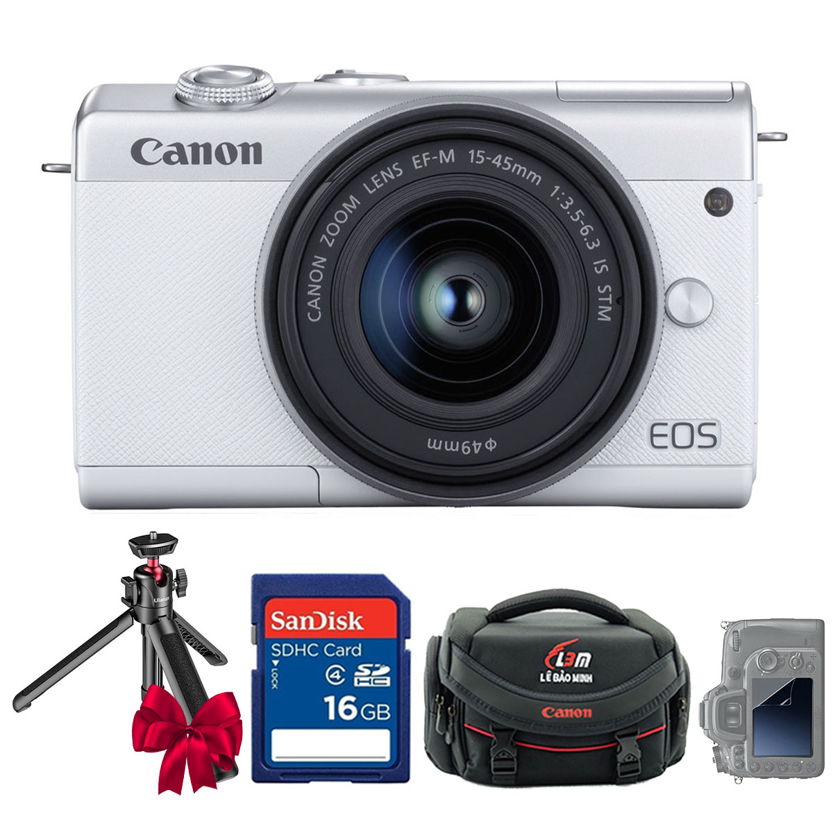 Canon EOS M200 + Kit 15-45mm (White) (Chính hãng Lê Bảo Minh)