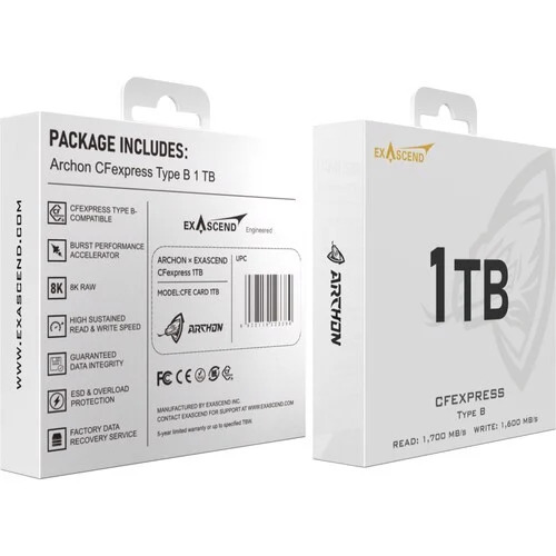 Thẻ nhớ CFexpress Type B Exascend Archon 1TB đọc 1700MB/s ghi 1600MB/s