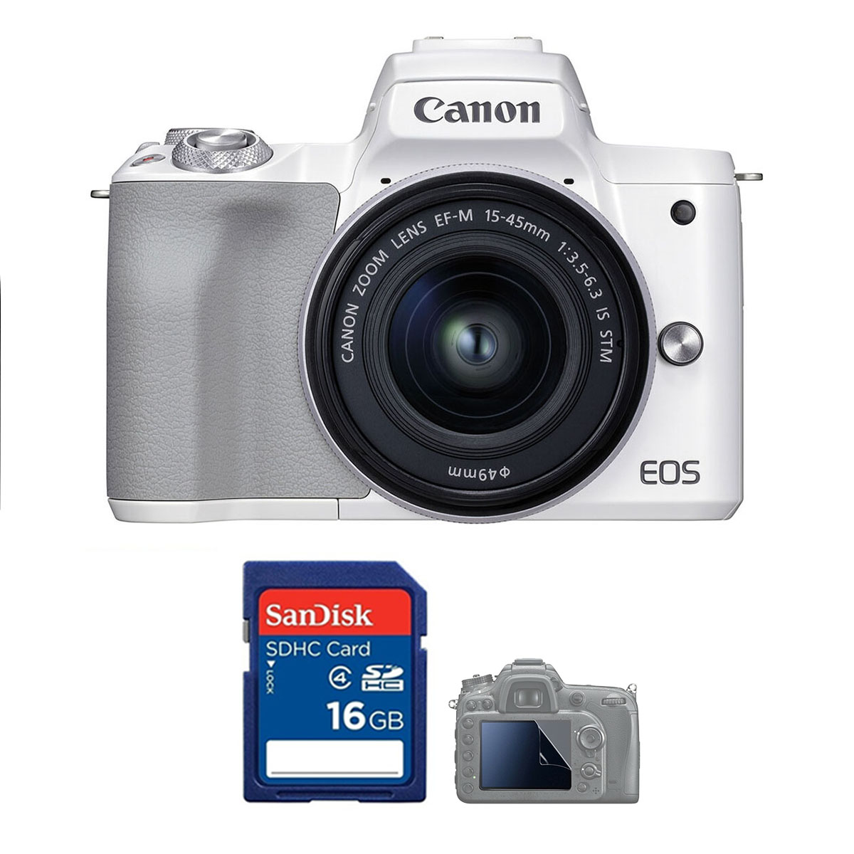 Canon EOS M50 Mark II + Kit 15-45mm (White) (Chính hãng)