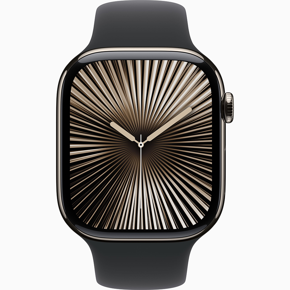 Apple Watch Series 10 46mm 4G Viền Titan Dây Cao Su Size M/L (Titan Tự Nhiên)