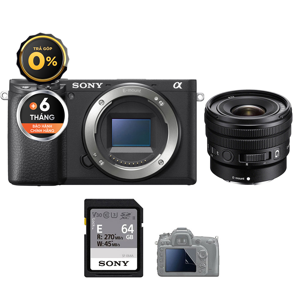 Sony A6400 + E 10-20mm f/4 PZ G (Chính hãng) (Body + E PZ 10-20mm f/4)