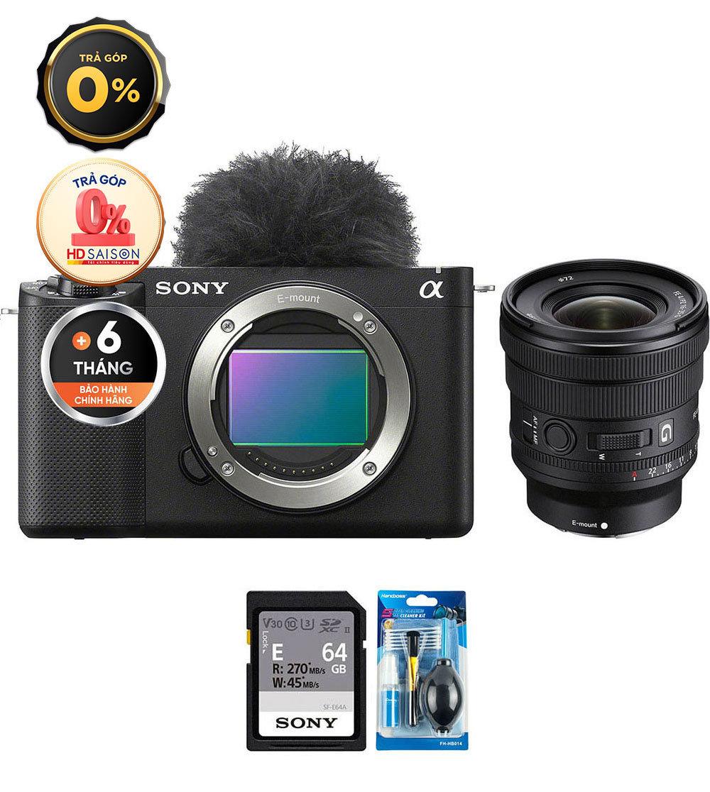 Sony ZV-E1 + FE PZ 16-35mm f/4 G (Chính hãng) (Thẻ Nhớ 64GB + Bộ Vệ Sinh)