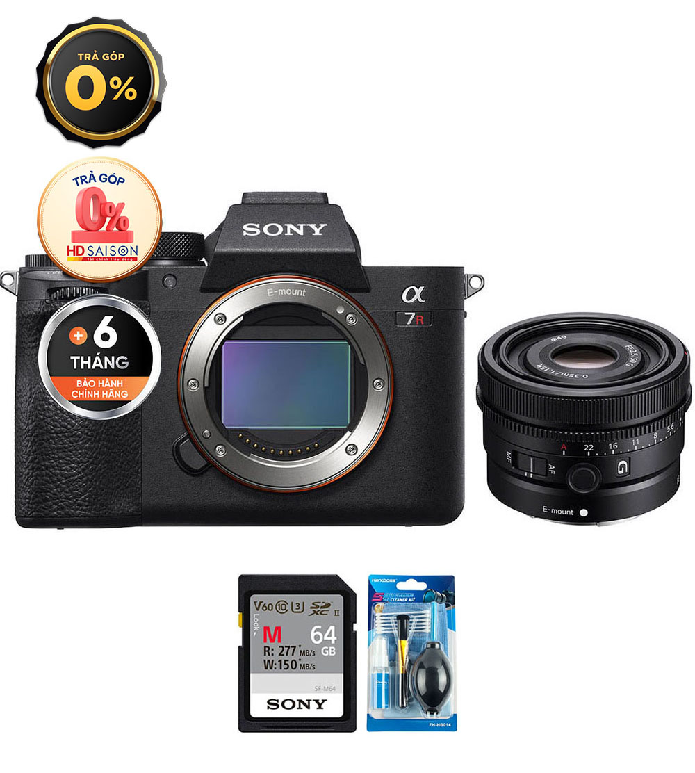 Sony A7R IVA + FE 50mm f/2.5 G (Chính hãng) (Thẻ Nhớ 64GB + Bộ Vệ Sinh)
