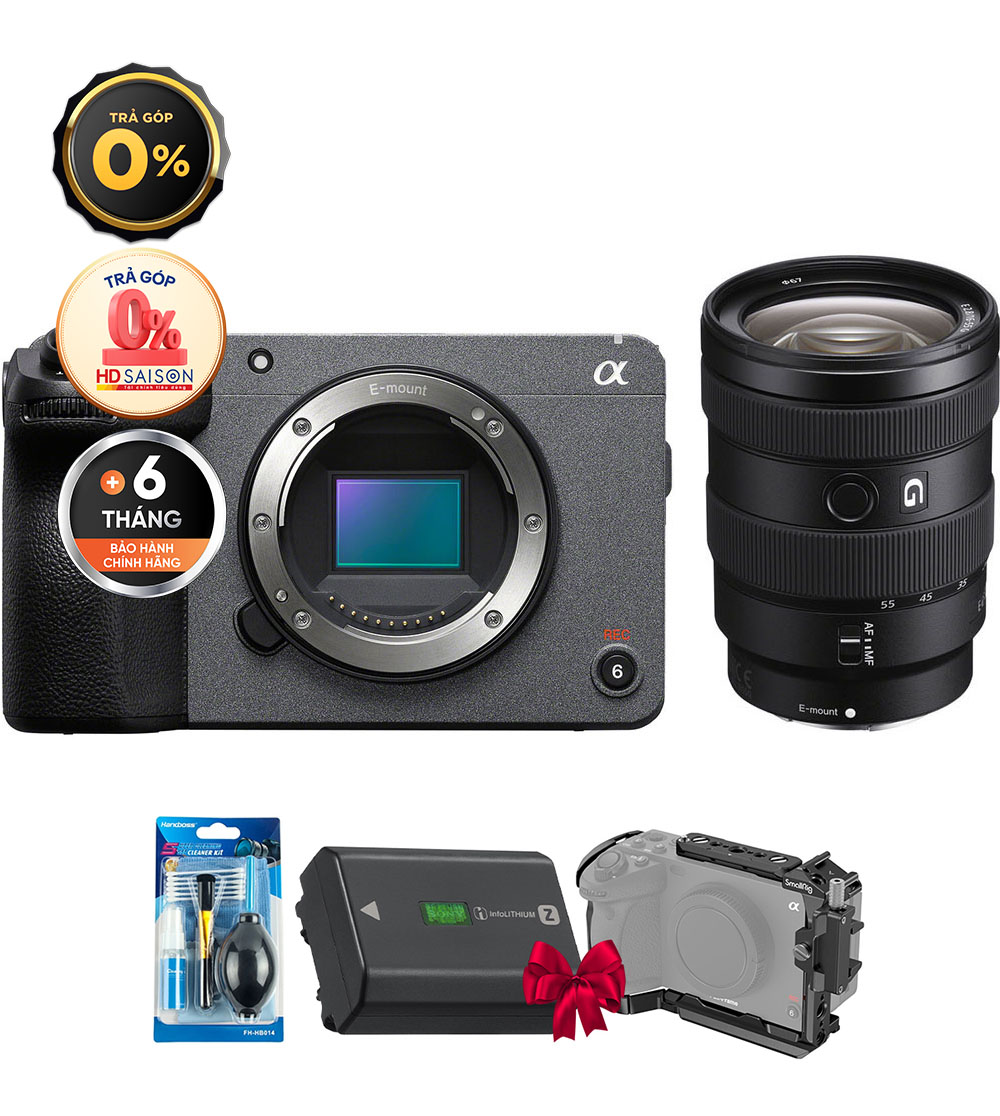 Sony FX30 + E 16-55mm f/2.8 G (Chính hãng) (Pin + Rig, Body + E 16-55mm f/2.8)