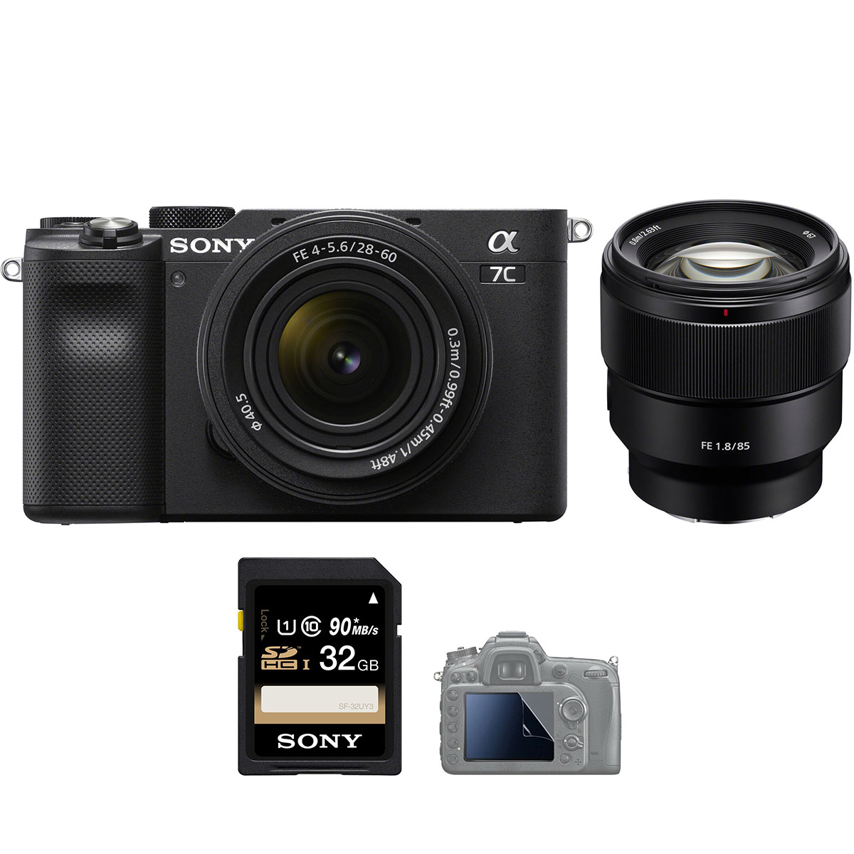 Sony A7C + Kit 28-60mm & FE 85mm f/1.8 (Black/Silver) (Chính hãng)