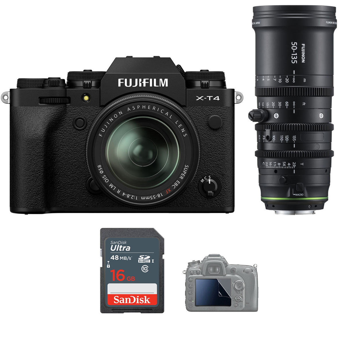 Fujifilm X-T4 +Kit 18-55mm +50-135mm T2.9 Chính hãng