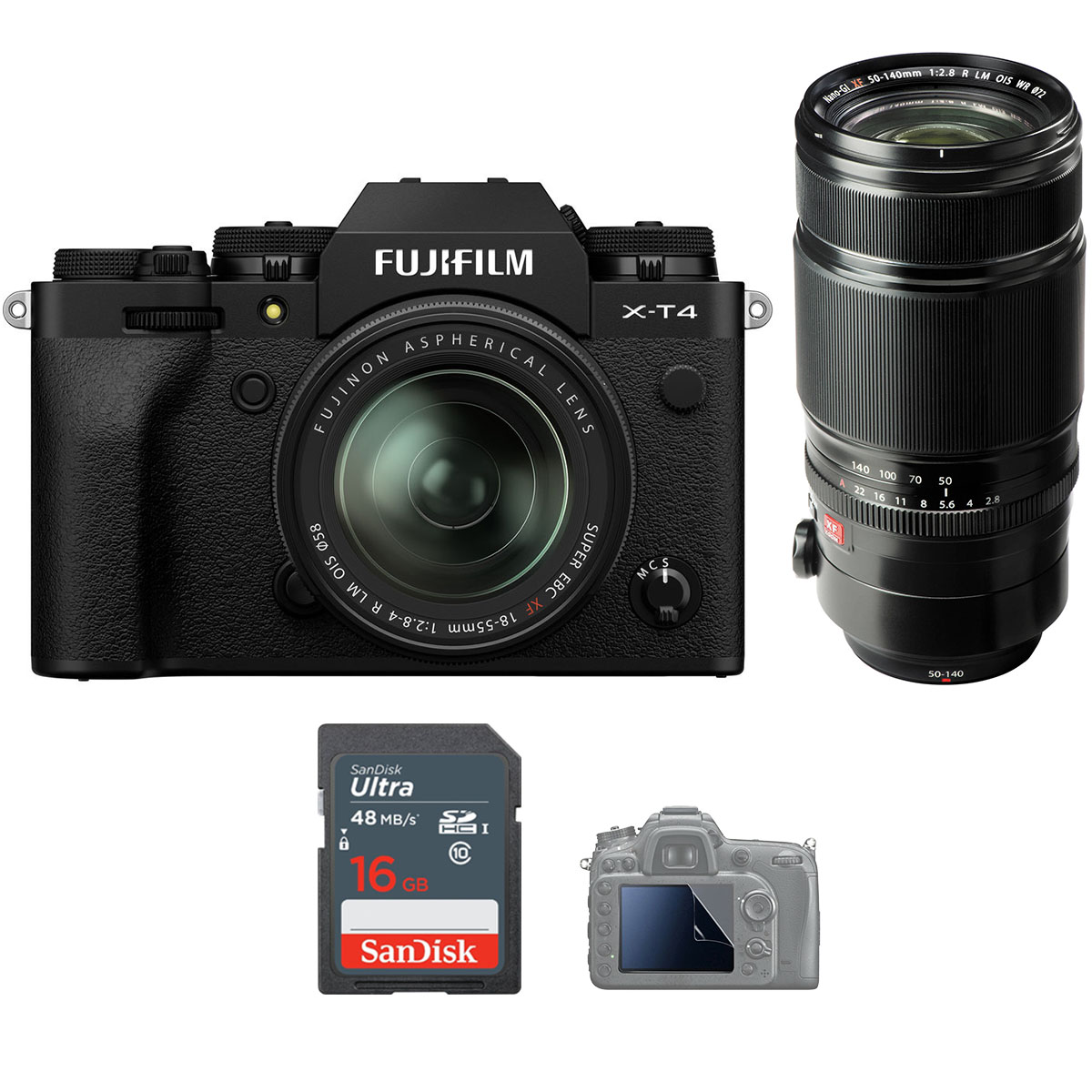 Fujifilm X-T4 + Kit 18-55mm + XF 50-140mm f/2.8 (Chính hãng)