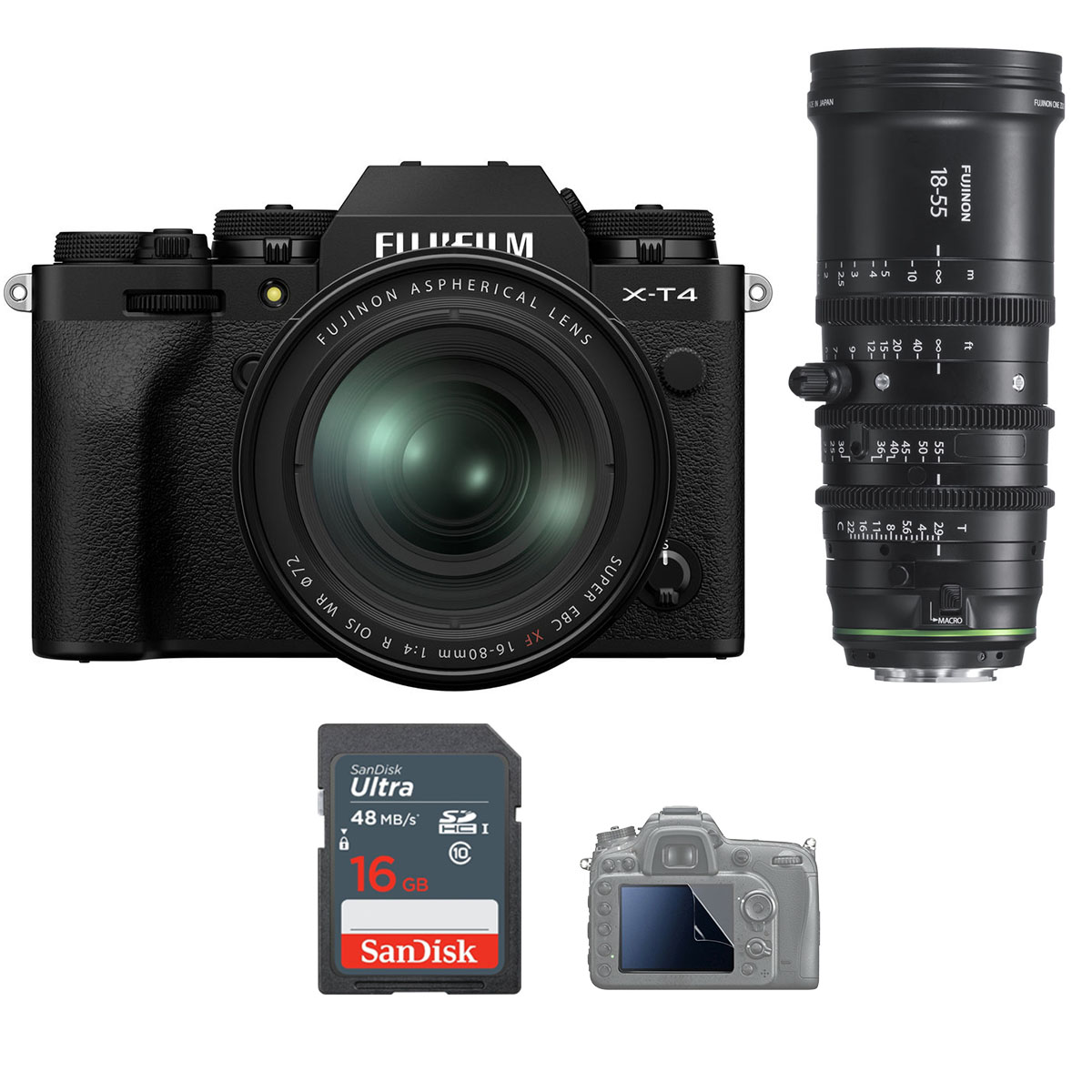 Fujifilm X-T4 +Kit 16-80mm +18-55mm T2.9 Chính hãng