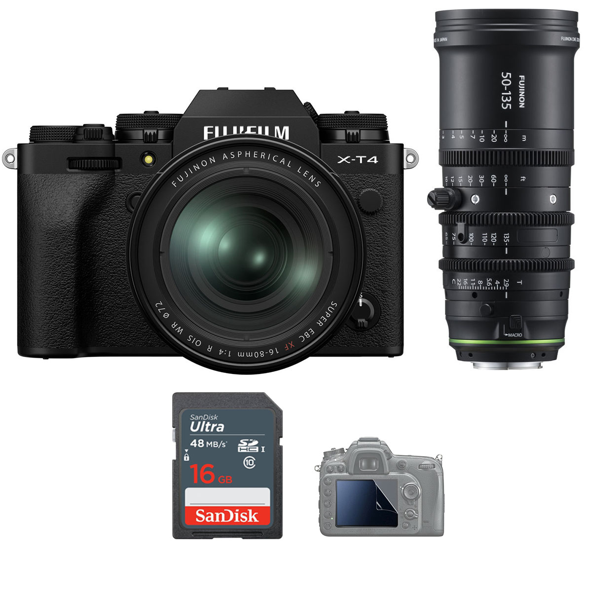 Fujifilm X-T4 +Kit 16-80mm +50-135mm T2.9 Chính hãng