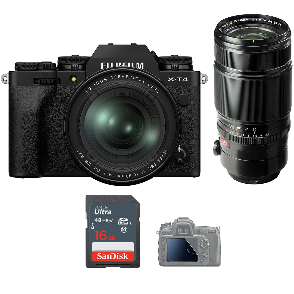 Fujifilm X-T4 + Kit 16-80mm + XF 50-140mm f/2.8 (Chính hãng)