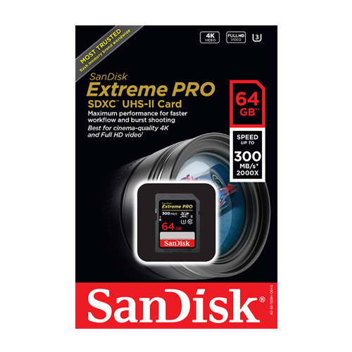 Thẻ nhớ SDXC SanDisk Extreme Pro UHS-II U3 64GB 300MB/s