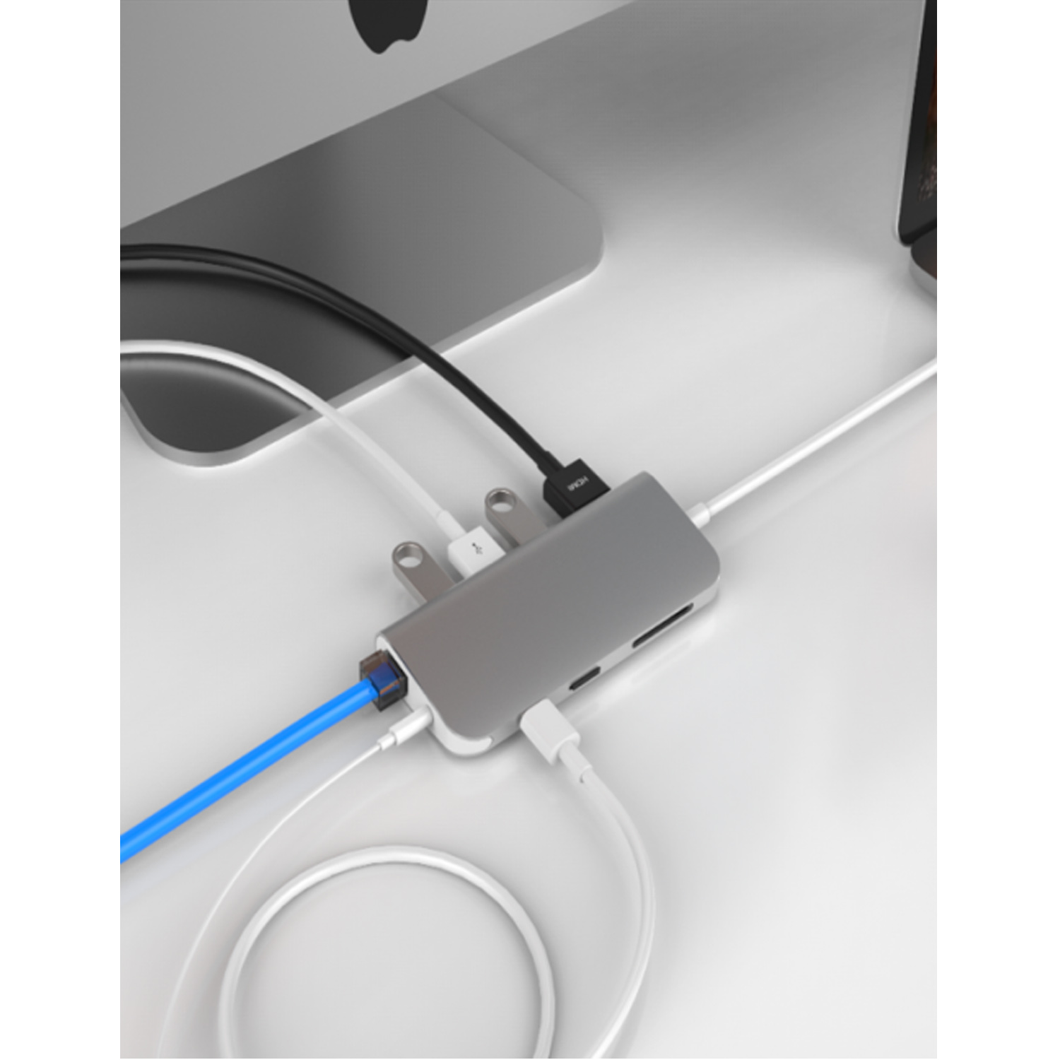 Hub HyperDrive POWER 9 in 1 USB-C (iPad Pro 2018, Mac, Ultrabook, PC, thiết bị USB-C) (Silver)