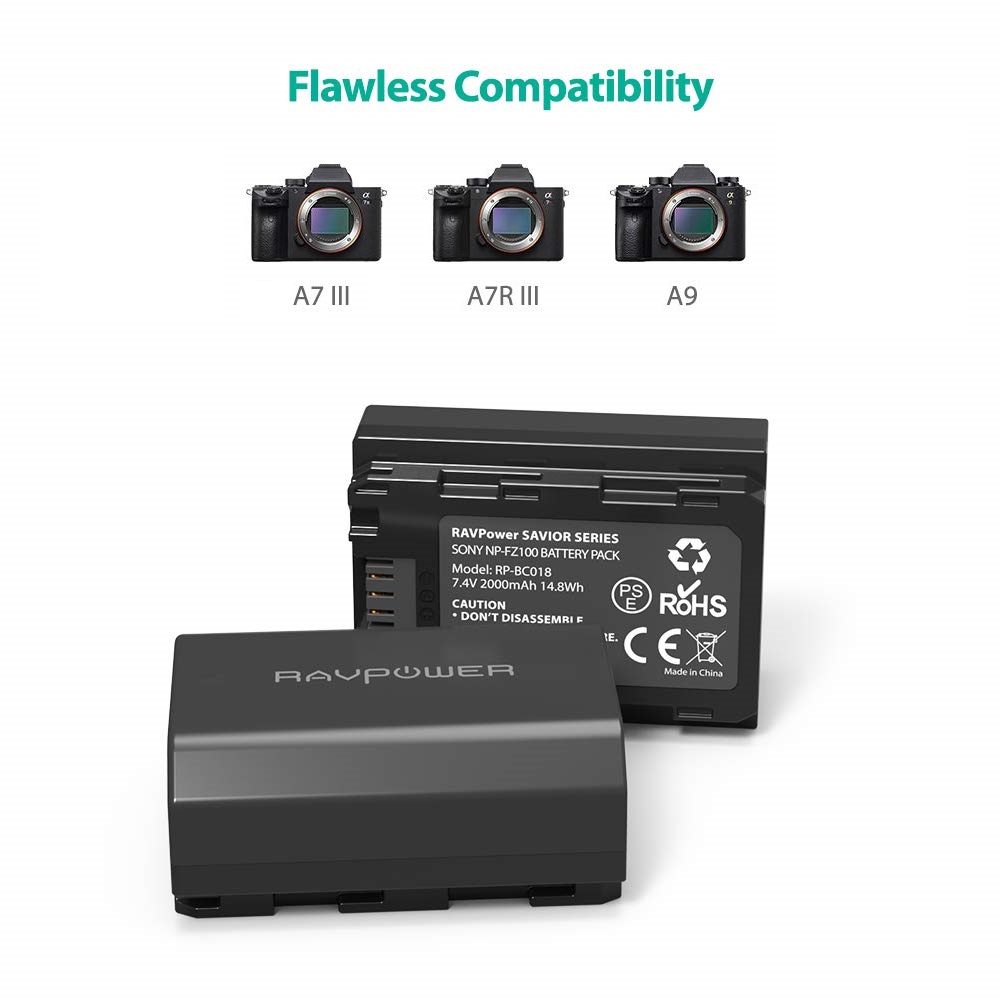 Bộ 2 pin và sạc kép RAVPower RP-BC018 for Sony (NP-FZ100)