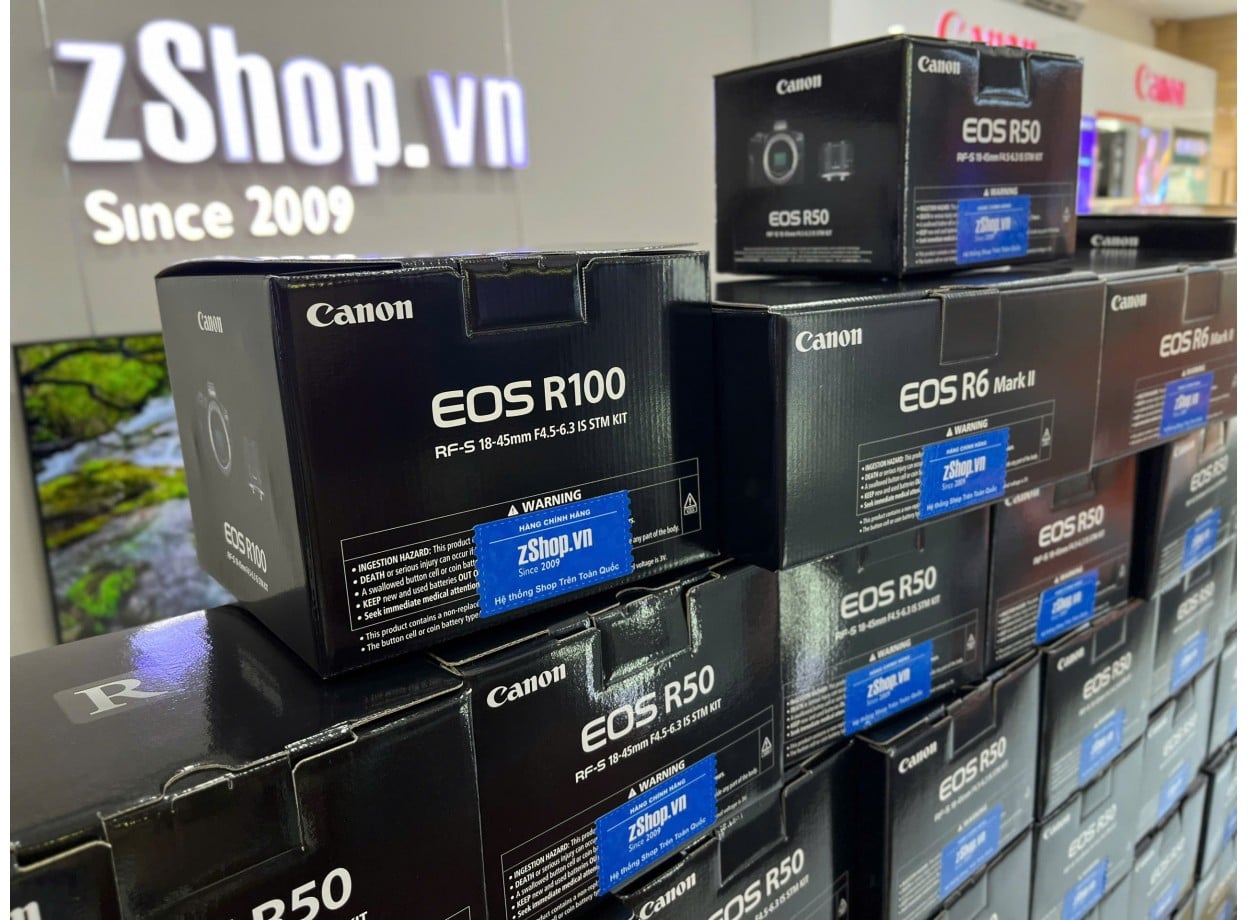 Canon R100 +Kit 18-45mm Chính hãng Giá tốt - Trả góp 0%