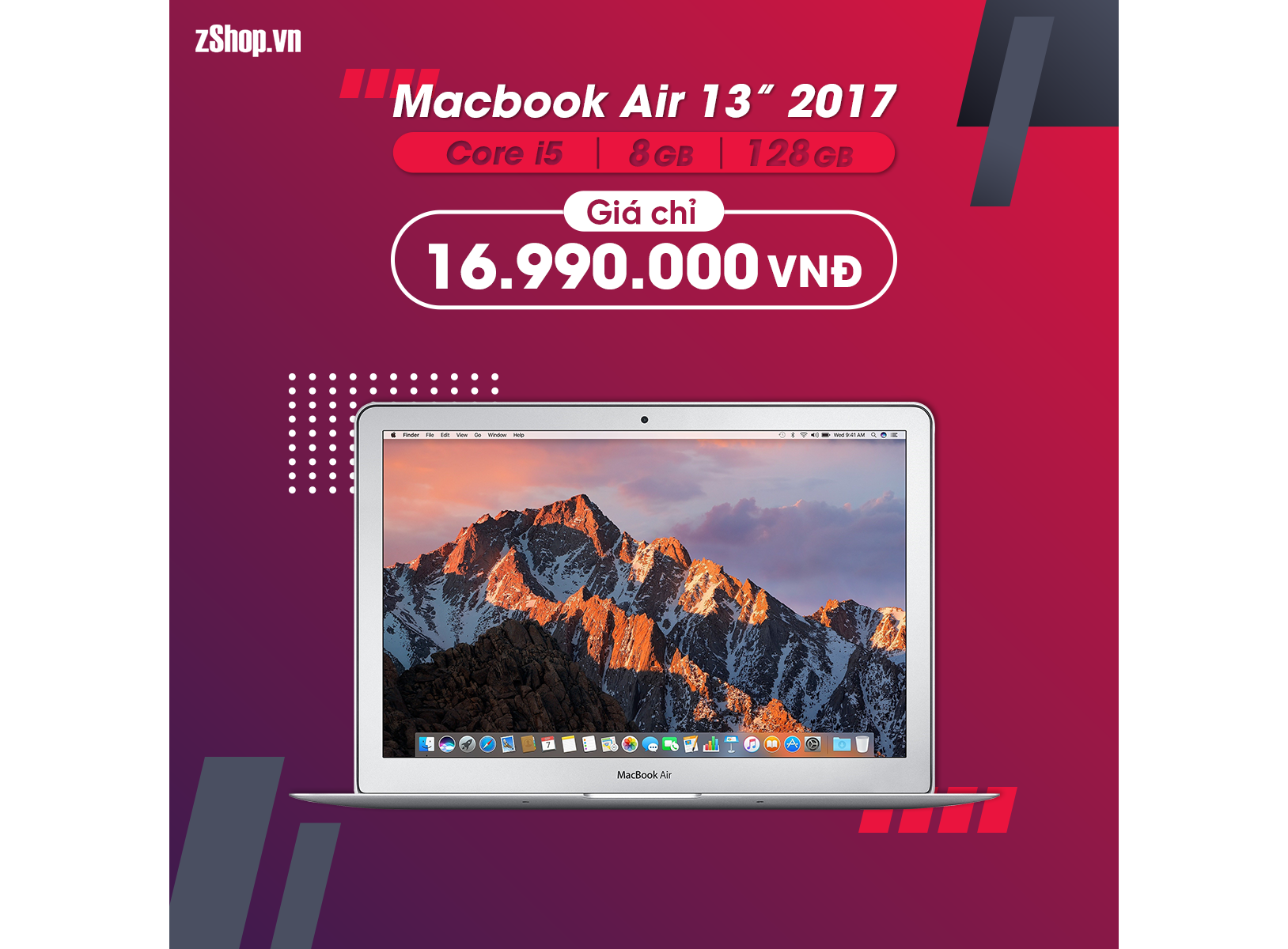 Macbook Air 2017 MQD32 13 Core I5 RAM 8GB SSD 128GB New 100 
