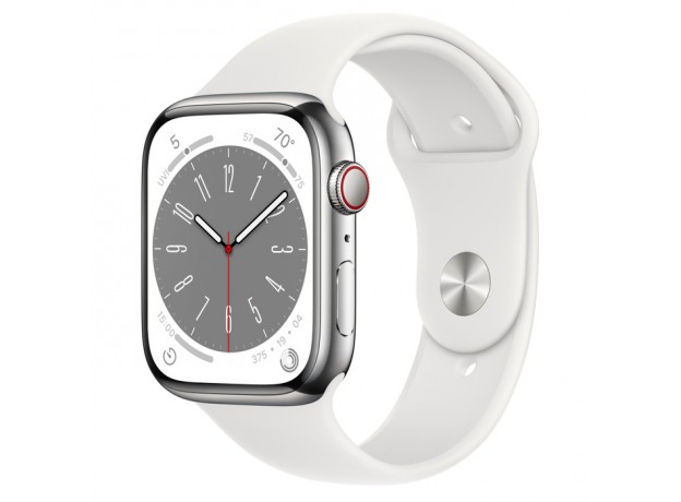 Apple Watch Series 8 45mm LTE, Stainless Steel Case, Sport Band - Chính hãng