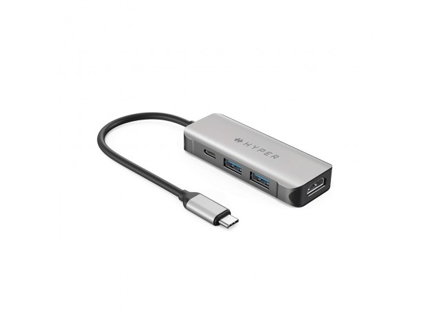 Cổng chuyển HyperDrive HDMI 4K60Hz 4-in-1 USB-C Hub for MacBookPC/iPhone 15 (HD41)