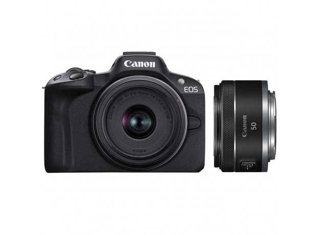 Canon EOS R50 Kit 18-45mm + RF 50mm f/1.8 (Black) (Chính hãng)