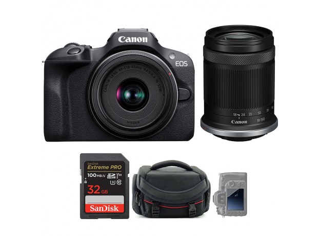 Canon EOS R100 Kit 18-45mm + RF-S 18-150mm