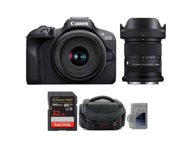 Canon EOS R100 Kit 18-45mm + Sigma 18-50mm f/2.8
