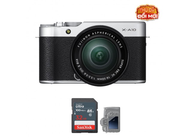 Fujifilm X-A10 + Kit 16-50mm - Likenew 95% (Kèm Kit Lens 16-50mm, Silver)