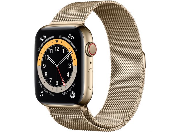 Apple Watch Series 6 Gold Stainless Steel Case with Milanese Loop Band (GPS + Cellular ...