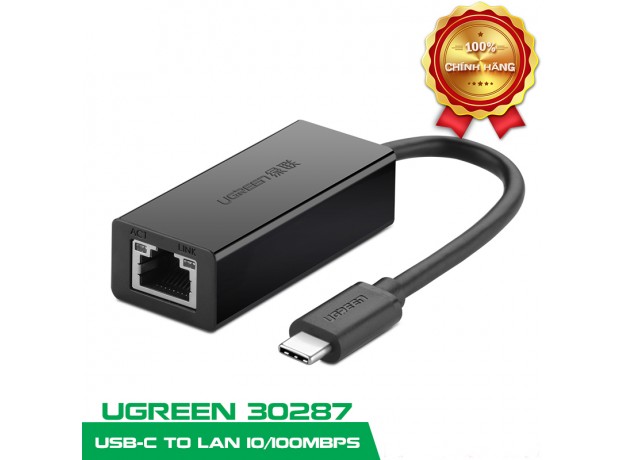 Cáp USB 3.1 Type C to Lan 10/100Mb Ugreen 30287