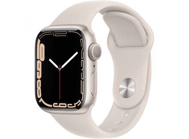 Apple Watch Series 7 (GPS, 41mm, Starlight Aluminum, Starlight Sport Band)