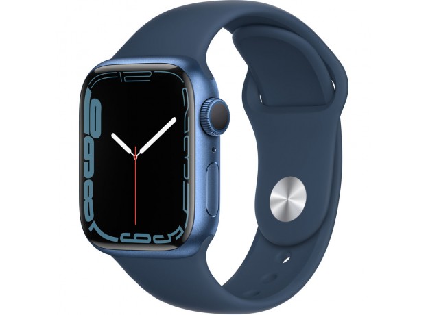 Apple Watch Series 7 (GPS, 41mm, Blue Aluminum, Abyss Blue Sport Band)