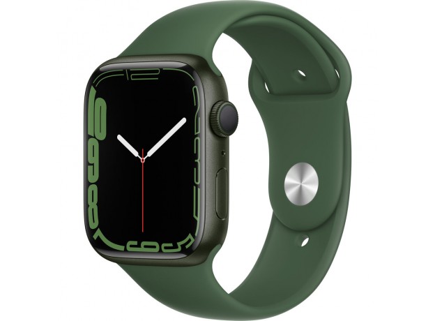 Apple Watch Series 7 (GPS, 45mm, Green Aluminum, Clover Sport Band)